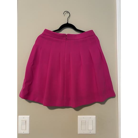 J Crew Hot Pink Knit Barbie Pleated Crepe Skirt Fully Lined Size 4 - Picture 2 of 7